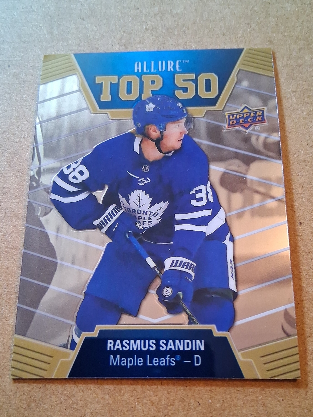 Allure Top 50 Rasmus Sandin Hockey Card - Blue